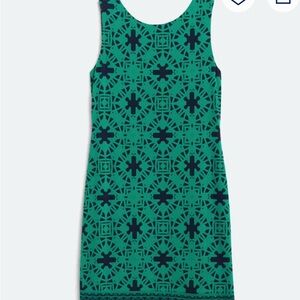 Patterned Green Sleeveless Dress (reversible)